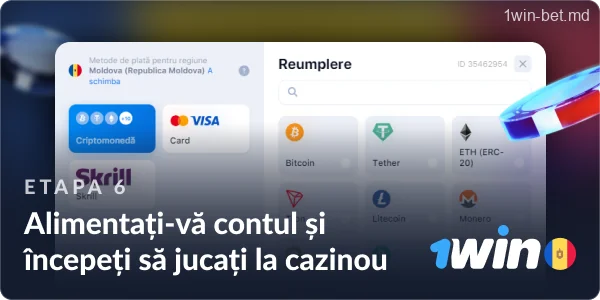 Alimentați-vă contul și începeți să jucați la cazinoul 1win