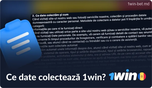 Ce date sunt colectate de 1win Moldova